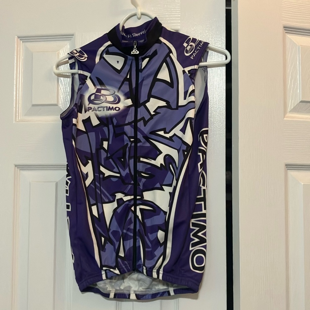 Purple and White Pactimo Cycling Vest